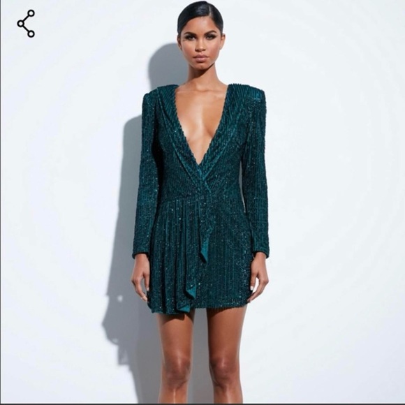 PEACE + LOVE - Embellished Teal Sequin Dress - Picture 7 of 8
